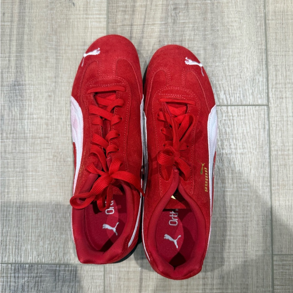 Puma Speedcats Red and White Athletic Shoes